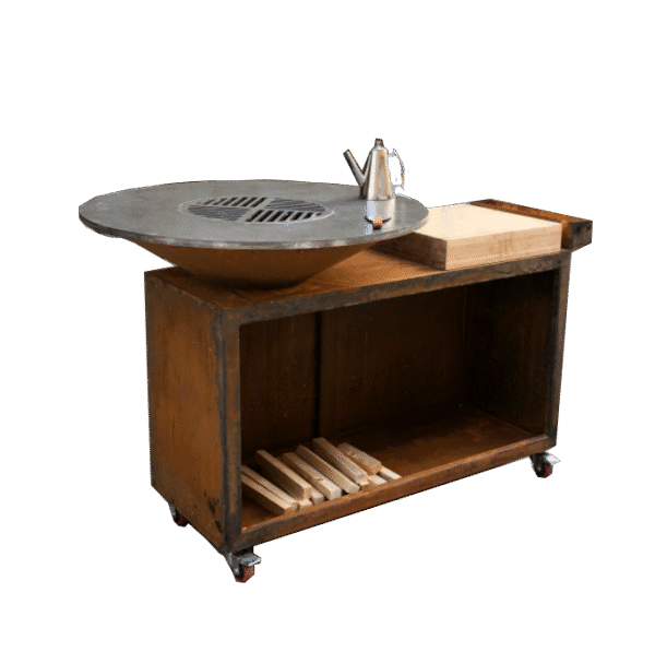Corten Steel Charcoal Bbq Grill Outdoor