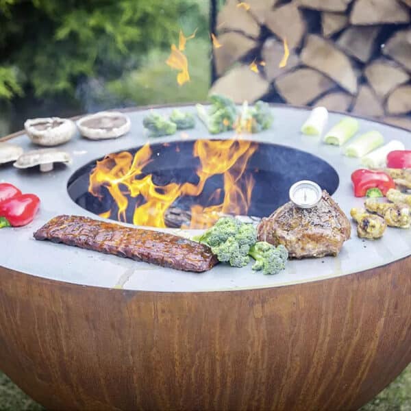 Corten Steel Barbecue Grill - imagine 4