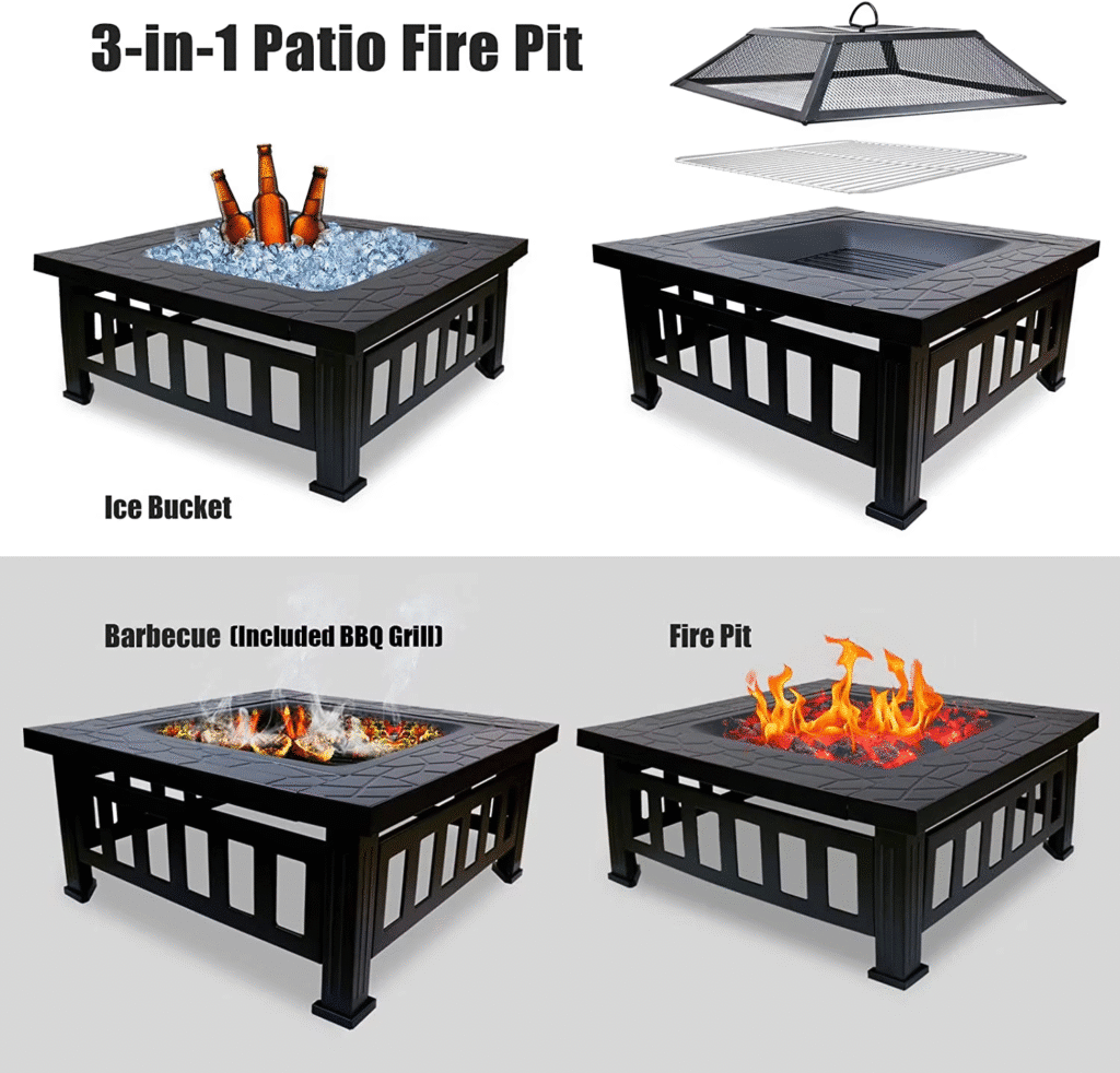 Backyard 32Inch Garden Square Mosaic Wood Burning Fire Pit With Cover for Patio Factory,china,price,manufacturers, suppliers, customized, wholesale, cheap, for sale, in stock.