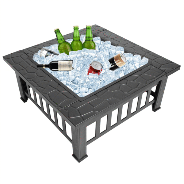 Patio and Garden Square Charcoal Fire Pit