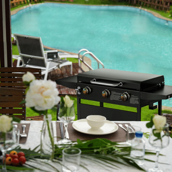 BBQ Griddle Grill With Wheels - Image 2