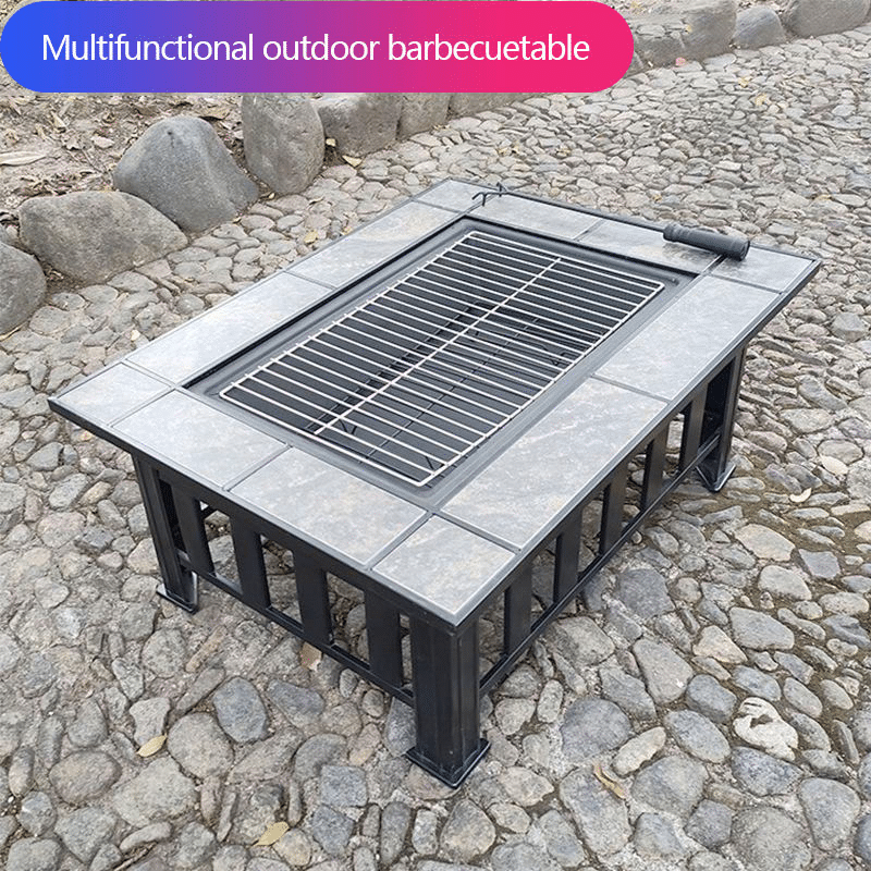 Wood Burning Fire Pit With Cover for Patio