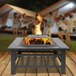 Multifunctional Outdoor Rectangular Steel BBQ Grill
