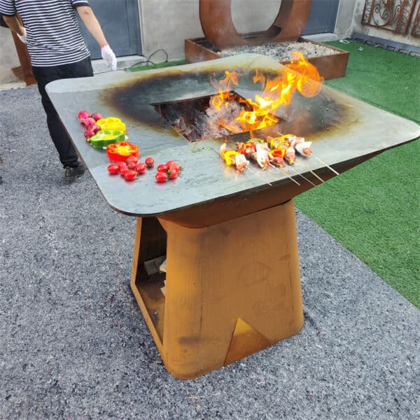 Outdoor Rust Corten Bbq Pit