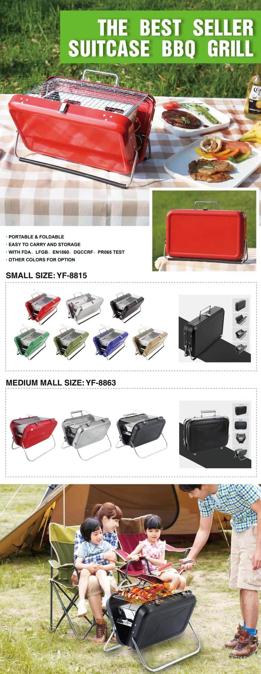 Portable briefcase charcoal grill Factory,china,price,manufacturers, suppliers, customized, wholesale, cheap, for sale, in stock.