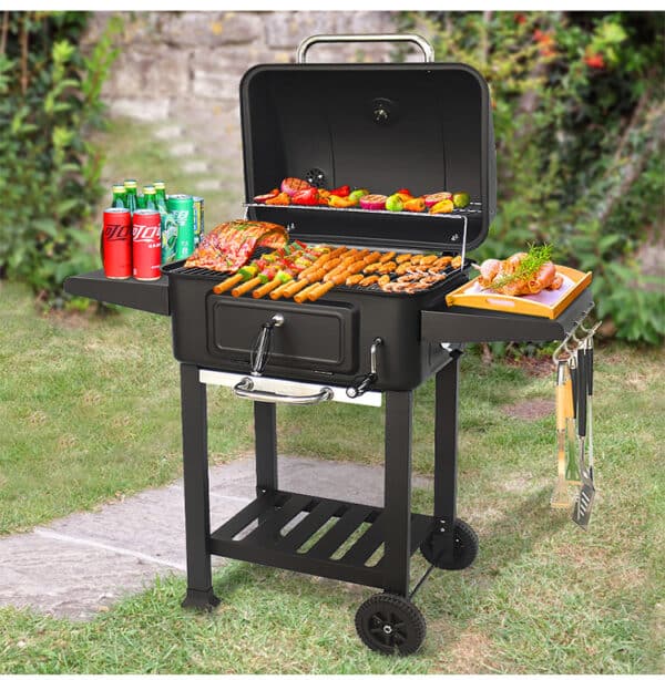 BBQ Griddle Grill With Wheels - Image 4