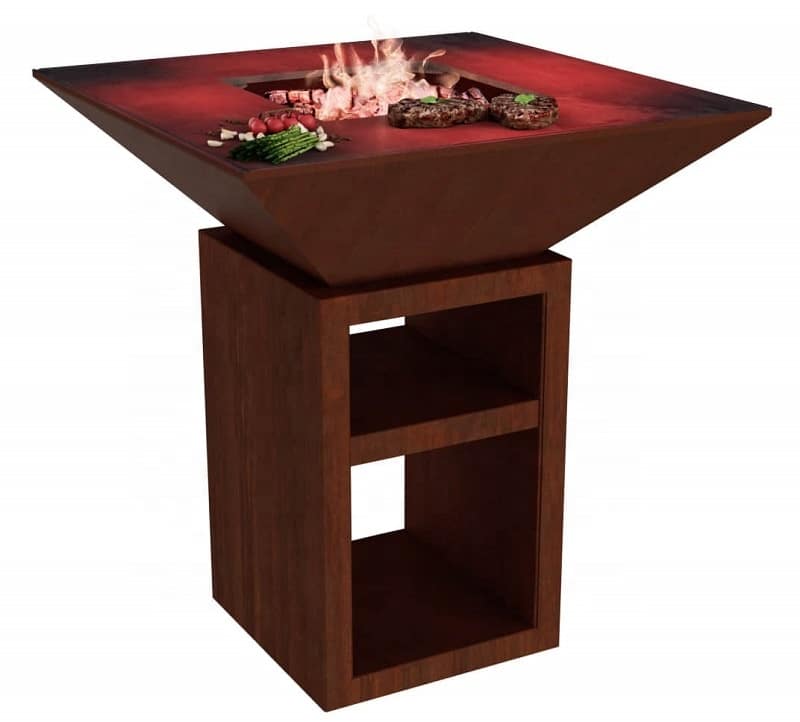 Wood Burning Fire Pit Barbecue Grill With Ash Catcher