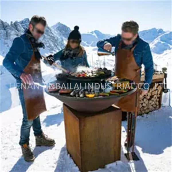 corten steel BBQ grill for camping and picnic