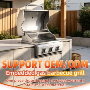 built-in gas bbq grill